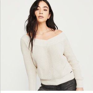 THE A&F OFF-THE-SHOULDER SWEATER